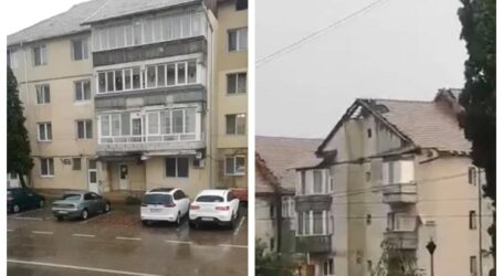 VIDEO. Furtuna a distrus mai multe acoperișuri de blocuri din Jibou