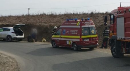 Accident pe drumul Dej – Jibou. O tânără refugiată din Ucraina a ajuns cu mașina în câmp