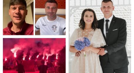 VIDEO. Nuntă inedită în Zalău. Mai mulți nuntași, suporteri ai unor echipe de fotbal au făcut show la eveniment. Surpriza serii – mesaje de la Daniel Niculae și Săpunaru