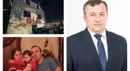 JOS PĂLĂRIA! Primarul din Valcău de Jos sprijină financiar familia care a rămas fără casă, după un incendiu devastator