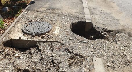 FOTO. Fapte nu, vorbe! Recent asfaltat, un trotuar din Zalău s-a surpat sub privirile trecătorilor