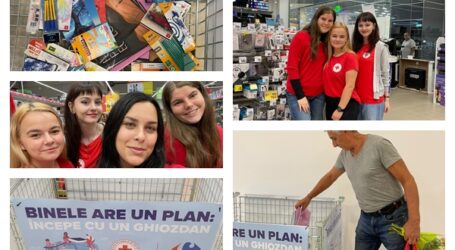Voluntarii de la Crucea Roșie Sălaj strâng rechizite la Carrefour Zalău pentru copiii neajutorați din județ