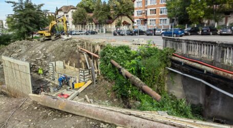 Se lucrează la podul nou de pe strada Corneliu Coposu din Zalău