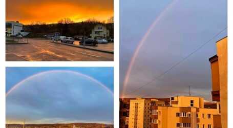 Fenomene meteo rare în Sălaj. Cum explică meteorologii apusul și curcubeul dublu