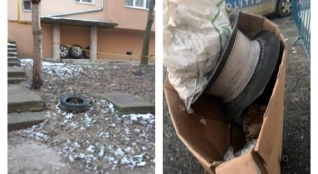 FOTO. Doi hoți care au furat jante auto de la o vulcanizare din Zalău, prinși de polițiștii locali