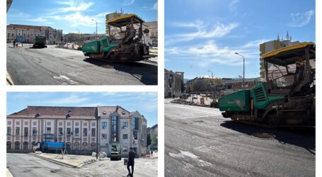 Compania Delcar a început asfaltarea zonei centrale din Zalău, în proiectul de pietonizare a străzii Unirii