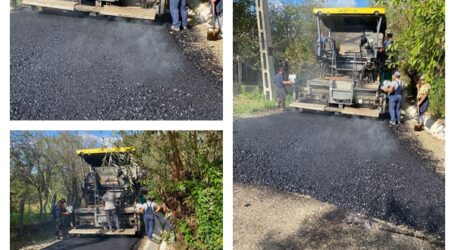 Lucrări de asfaltare în satul Cuceu din Jibou