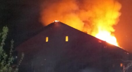 FOTO. Incendiu devastator la un depozit de materiale de construcții din Ileanda
