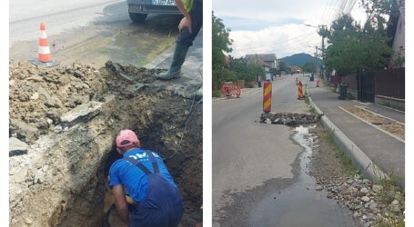 FOTO. Crapă țevile. O nouă avarie a lăsat fără apă o mare parte din Zalău