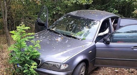 FOTO. Accident pe Meseș – un șofer a ajuns cu mașina în pădure
