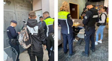 FOTO. 200 de elevi din Sălaj, prinși de polițiști la păcănele, în baruri și cafenele