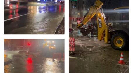 VIDEO. Zalăul, sub apă: s-a spart o conductă de 60 centimetri