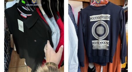 FOTO. Haine fake de peste 25.000 de euro, confiscate într-o singură zi din magazinele din Zalău