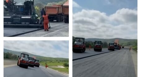VIDEO. A început asfaltarea autostrăzii în Zimbor