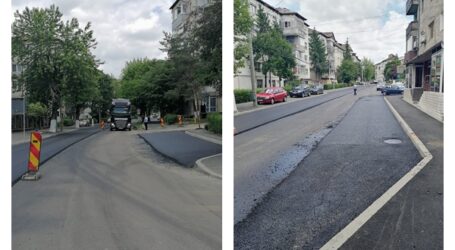 FOTO. Se asfaltează strada Tudor Vladimirescu din Zalău – Poliția Locală, sprijin important pentru constructor