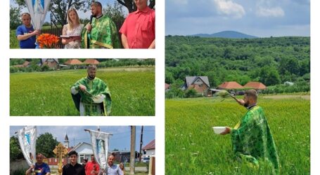 FOTO. Păstrează tradiția! De Rusalii, greco-catolicii din Cizer au sfințit holdele de grâu din sat