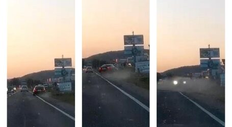 VIDEO. Eveniment rutier la intrare în Zalău, surprins LIVE cu o cameră de bord în această dimineață