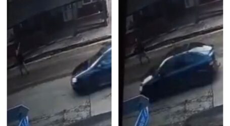 VIDEO. Scandal în Almașu – un tânăr a aruncat cu toporul după o mașină pe stradă
