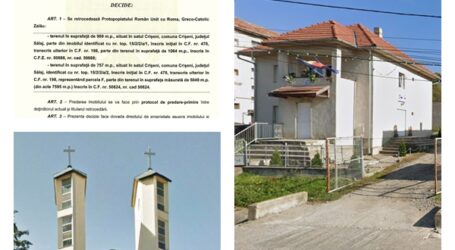 Greco-catolicii au câștigat în instanță, definitiv, terenul pe care se află Secția de Poliție din Crișeni, blocul și proprietăți private