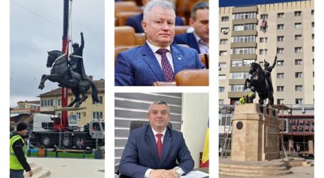 Statuia lui Mihai Viteazu a ajuns la Zalău. Este proiectul de suflet al fostului primar Ionel Ciunt și al viceprimarului Călin Forț