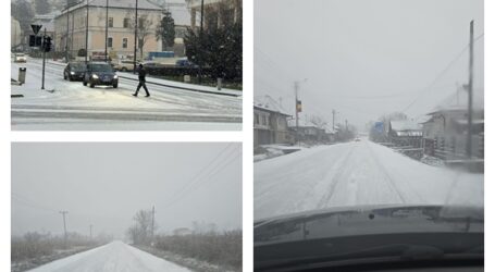 VIDEO.  Autoritățile luate prin surprindere de zăpadă. Se circulă greu pe DN1H, dar și pe străzile din Zalău
