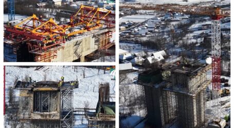 FOTO. Turcii lucrează neîncetat la viaductele de la Nădășelu, chiar și la minus 10 grade