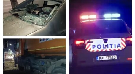 Poliția, primele informații despre camioanele vandalizate în Zalău – autorii au spart și un container de unde au distrus plăci de marmură