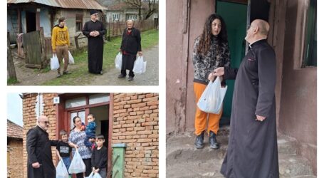 Cu sprijinul Episcopiei Sălajului, 350 de familii din Sălaj au primit pachete alimentare și îmbrăcăminte de Paște