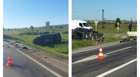 FOTO. Accident cu 3 victime spre Sărmășag – Poliția explică cum s-a întâmplat evenimentul rutier
