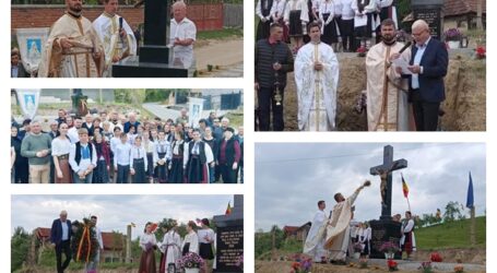 Un monument în cinstea eroilor, sfințit în comuna Cizer în prezența autorităților, a comunității și a elevilor