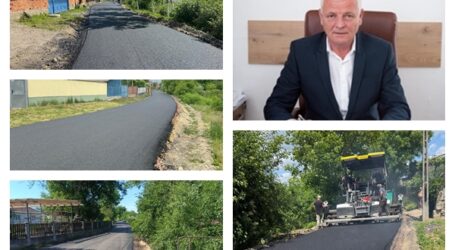 FOTO. Continuă asfaltarea în comuna Cizer – contractul are o valoare de 1,4 milioane de euro. Echipele de muncitori lucrează cu spor în satul Plesca