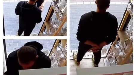 VIDEO. Un hoț din Zalău a confundat dozatorul de detergent cu un bancomat și a încercat să-l fure