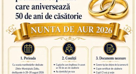 Primăria Zalău – în atenția cuplurilor care aniversează  50 de ani de căsătorie