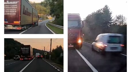 VIDEO. Depășiri criminale pe un drum național din Sălaj. Un șofer de camion a pus în pericol grav participanții la trafic