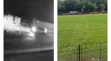 TUPEU ȘI NESIMȚIRE la Cehu Silvaniei: un grup de tineri a intrat cu mașina pe terenul de fotbal