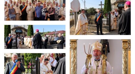 VIDEO. Sărbătoare mare la Letca. Bustul preotului Paul Augustin, sfințit în prezența Arhiepiscopului Claudiu