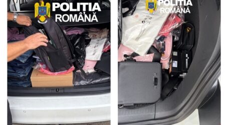 Polițiștii au oprit o mașină între Jibou și Cuceu. Au găsit zeci de produse contrafăcute în valoare de 28.000 de lei