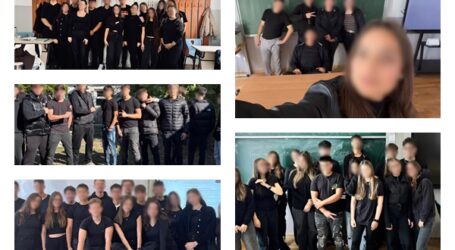 FOTO. Sute de elevi din Sălaj au protestat astăzi împotriva uniformei obligatorii în școli