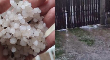 FOTO. 2 sate din Sălaj, lovite astăzi de grindină de dimensiuni mici